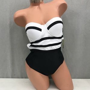 XOXO Black and White Women Swim One Piece